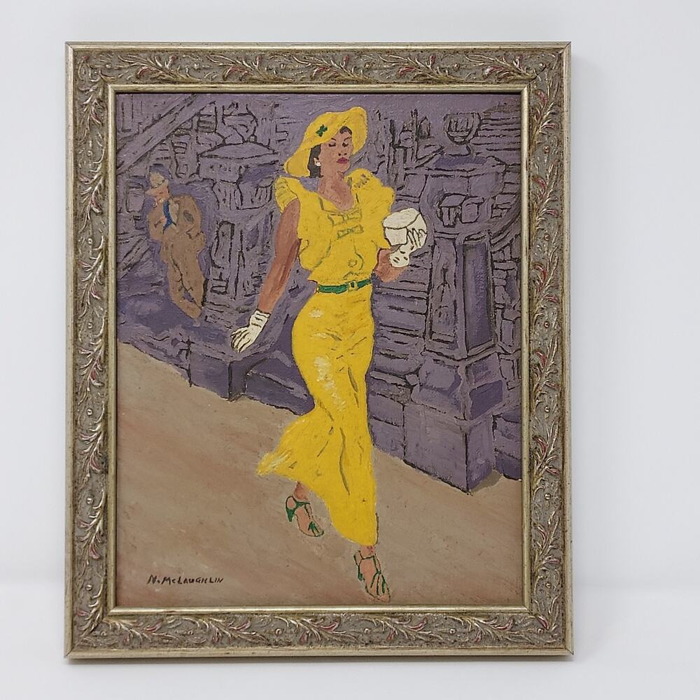Framed Hand Painted Student Copy of "High Yaller" by Artist R. Marsh 1934